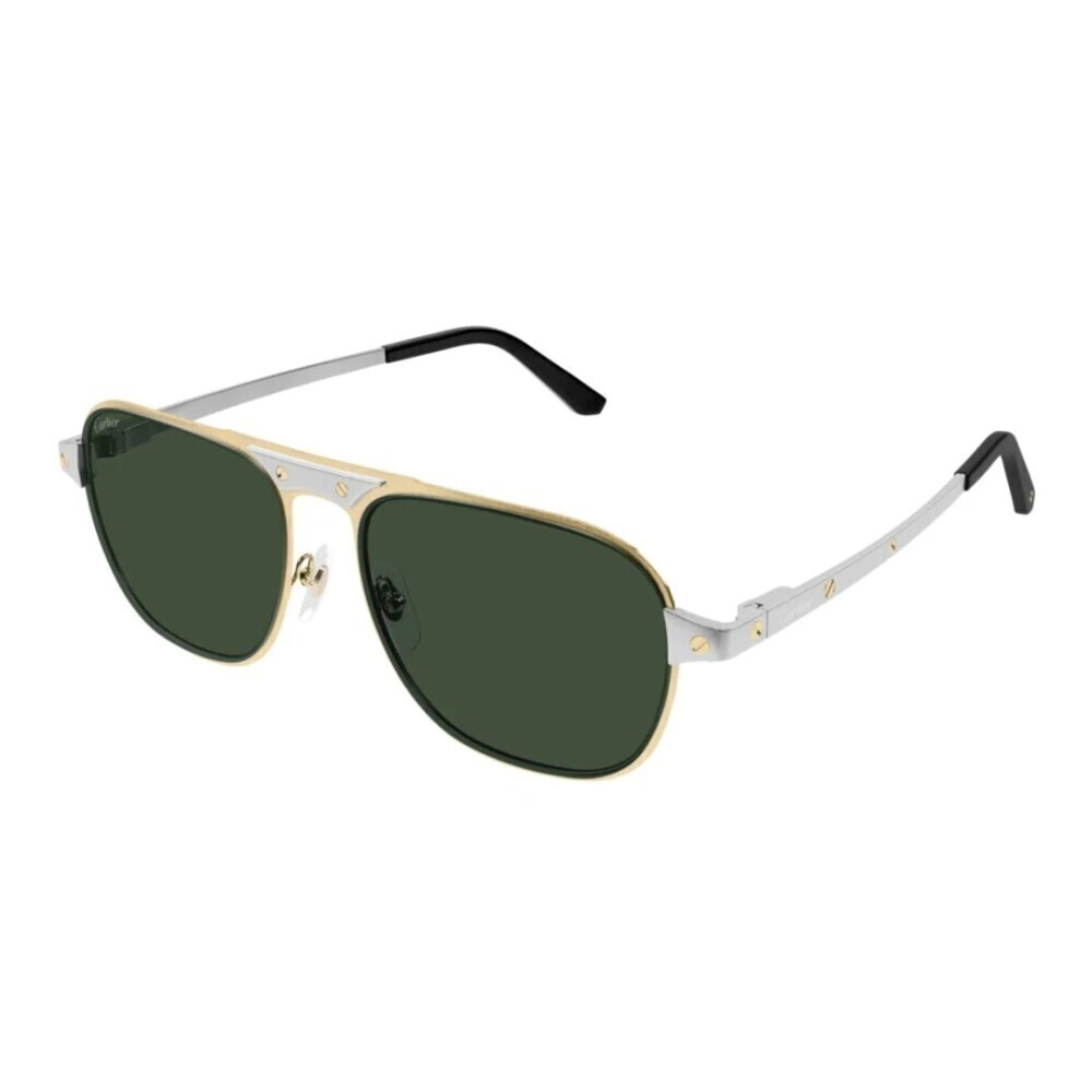 Cartier CT0532S-002 Sunglasses Gold Silver Green Metal